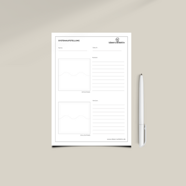 simples design eines Dokumentationsblockes für systemische Aufstellungen